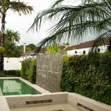 projeto de paisagismo de piscina com cobertura Interlagos